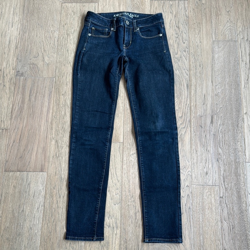 American Eagle Outfitters Blue Skinny Super Stretch Jeans Size 0